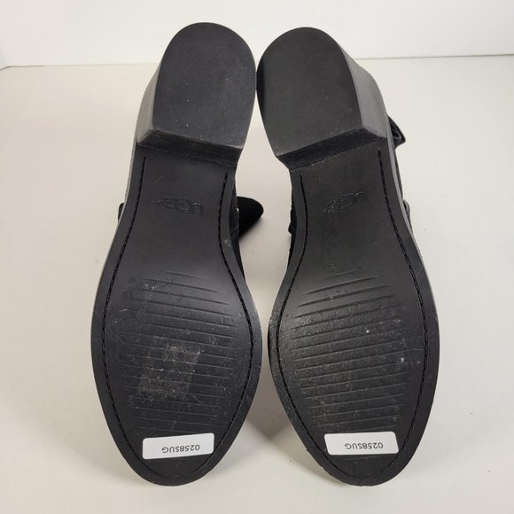 UGG FRAISE Black Suede Leather Whipstitch Back Bow Boot Women Size 7 - Picture 12 of 15